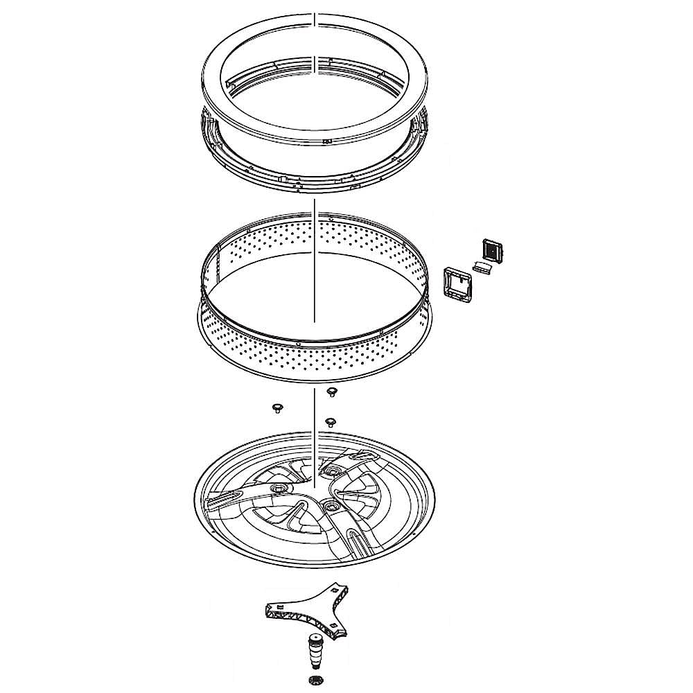 Part #dc90-28088B, Washer Spin Basket, Lower (Replaces Dc90-00041U)