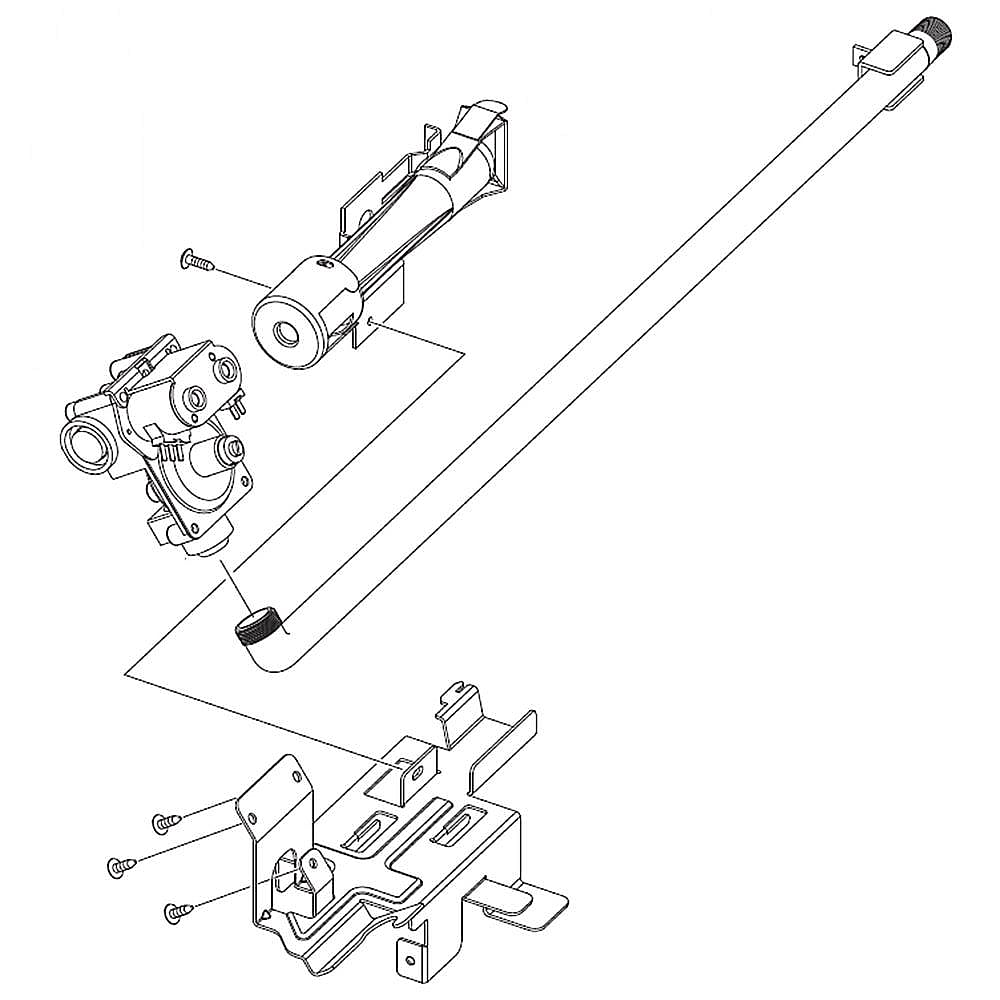Part #dc93-00782B, Dryer Burner And Gas Valve Assembly