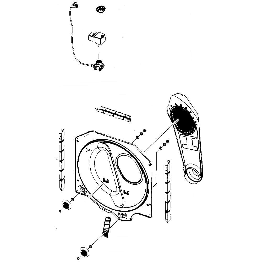Samsung Part #dc97-07601E, Dryer Drum Rear Cover