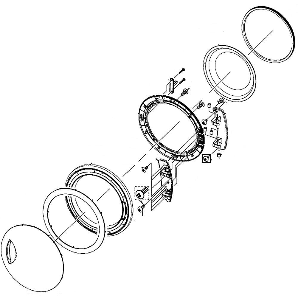 Photo of Samsung Part #dc97-14870B, Door, blue from Repair Parts Direct