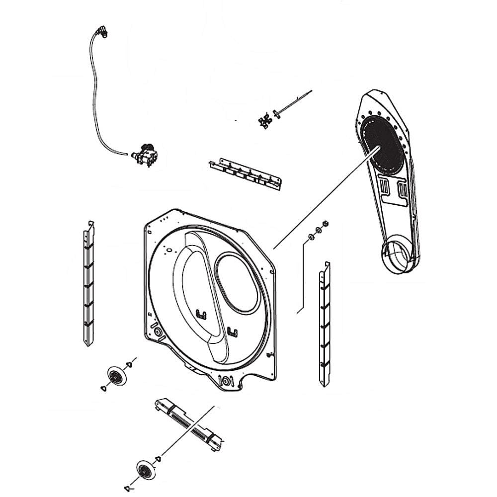 Samsung Part #dc97-15001S, Dryer Bulkhead Assembly | 38.58 x 28.74 x 6.30
