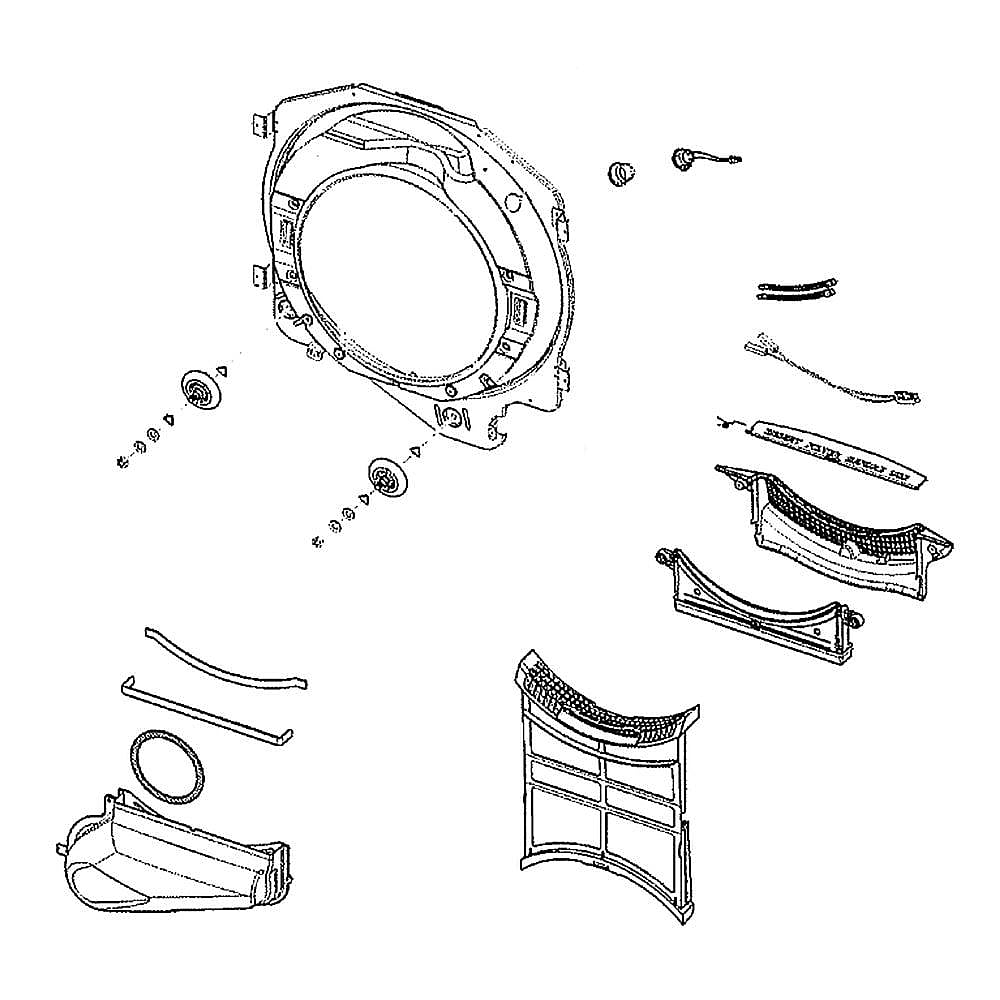 Dryer Front Bulkhead and Lint Chute Assembly