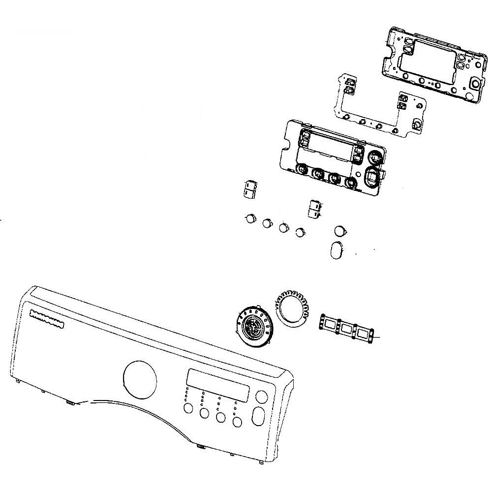 Photo of Samsung Part #dc97-16063L, Dryer Control Panel Assembly | 8.27 x 27.17 x 2.36 from Repair Parts Direct