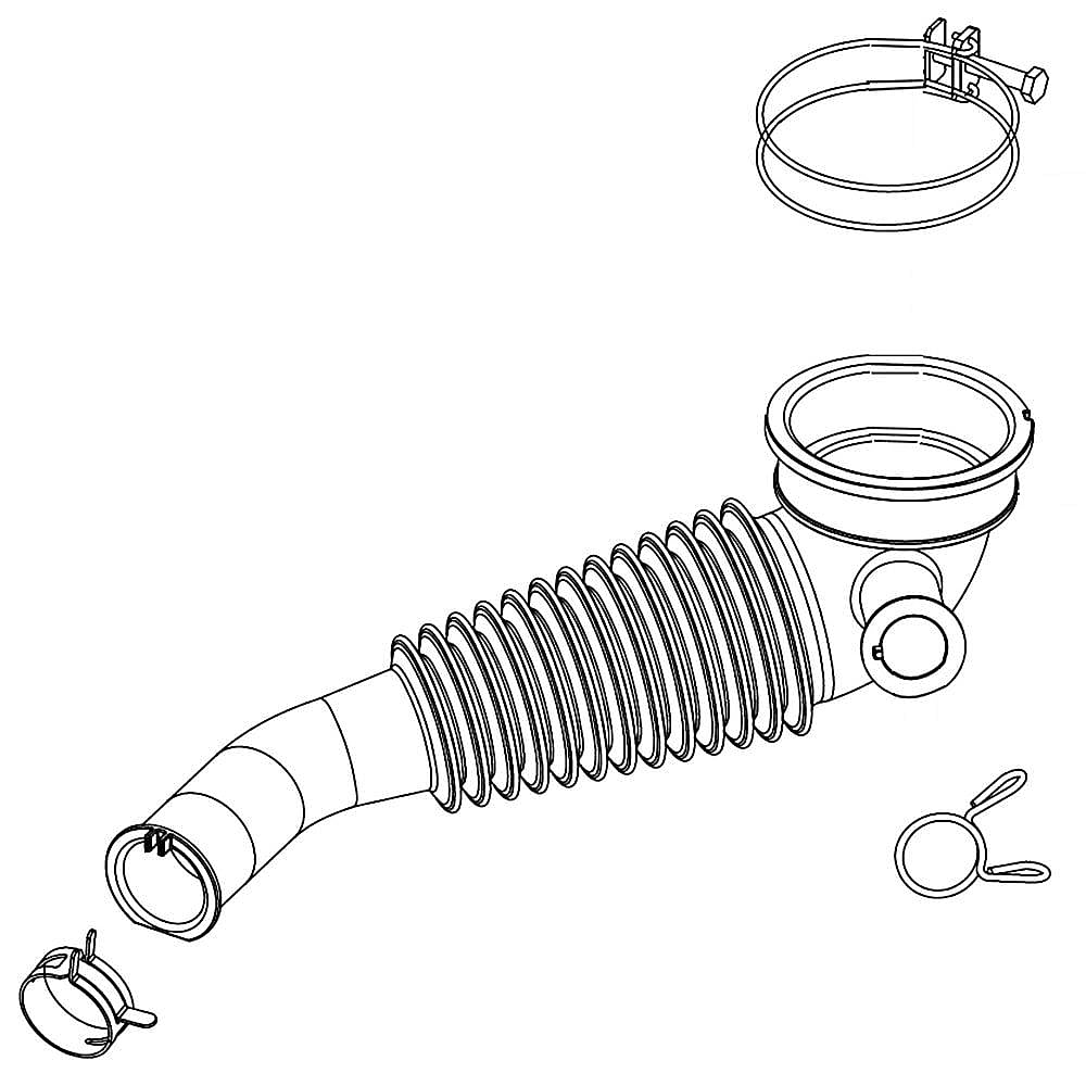 Part #dc97-16105C, Washer Tub-To-Pump Hose / 10.71 x 7.40 x 4.88