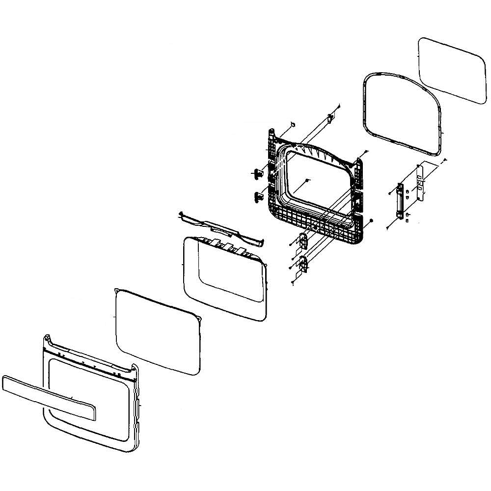 Photo of Samsung Part #dc97-16735A, Dryer Door Assembly from Repair Parts Direct