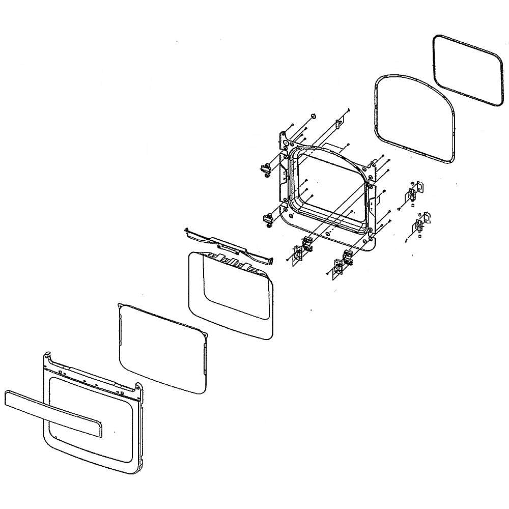 Photo of Samsung Part #dc97-17019A, Dryer Door Assembly from Repair Parts Direct