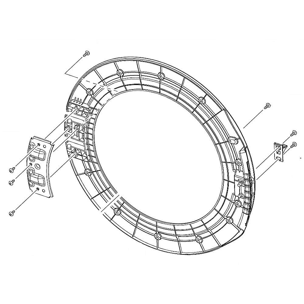 Samsung Part #dc97-17358A, Washer Door Glass Retainer | 23.23 x 23.23 x 1.18