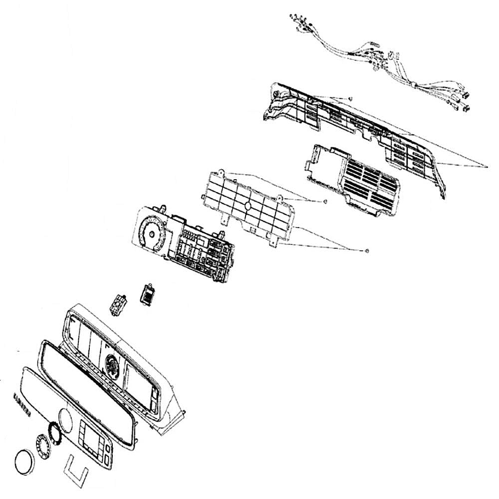 Photo of Samsung Part #dc97-17390J, Washer Control Panel | 26.57 x 6.69 x 5.91 from Repair Parts Direct