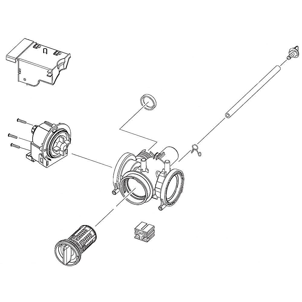 Part #dc97-17999M, Washer Drain Pump Assembly / 11.10 x 7.40 x 7.17
