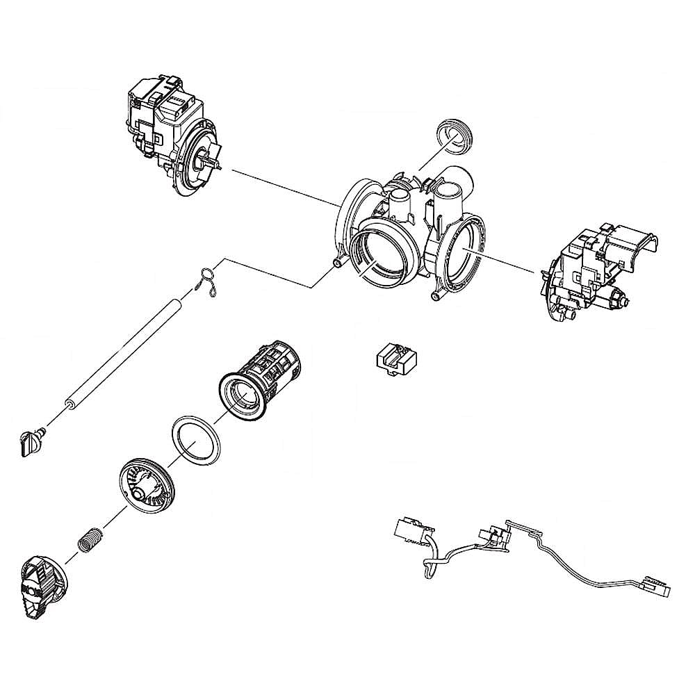Part #dc97-17999P, Washer Drain Pump Assembly / 10.00 x 5.04 x 3.46