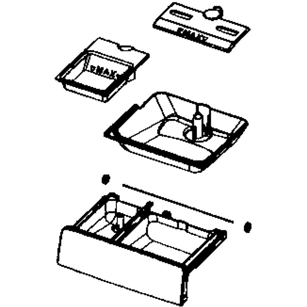 Part #dc97-18120A, Washer Dispenser Drawer Assembly / 8.86 x 5.31 x 2.56