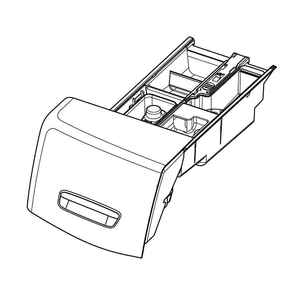 Part #dc97-18142B, Washer Dispenser Drawer Assembly / 19.29 x 11.02 x 9.45