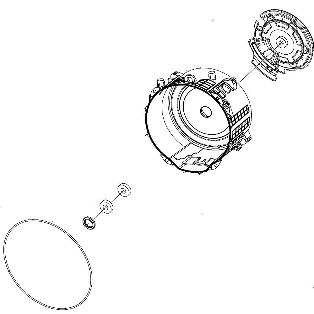 Part #dc97-18247A, Washer Outer Rear Tub / 32.00 x 33.75 x 18.50