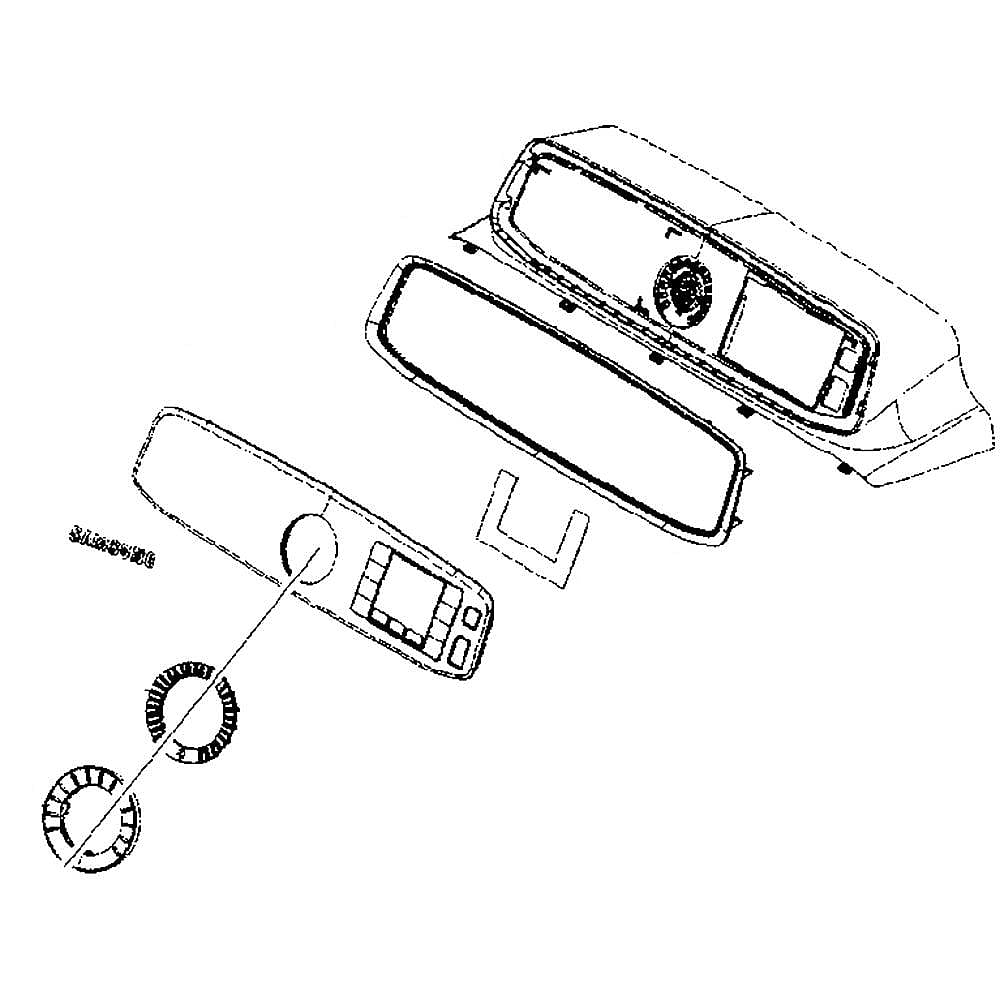 Photo of Samsung Part #dc97-18283A, Dryer Control Panel Assembly | 30.12 x 7.68 x 3.54 from Repair Parts Direct