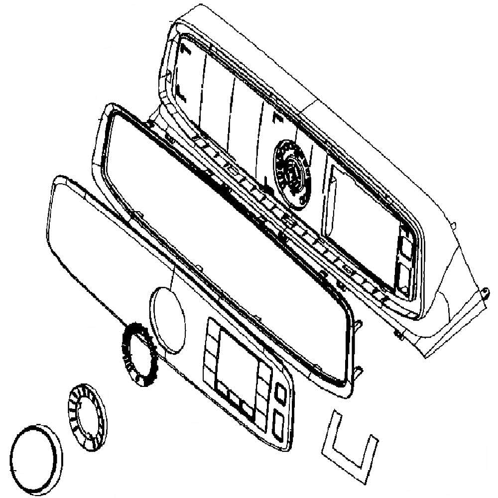 Part #dc97-18553C, Dryer Control Panel Assembly