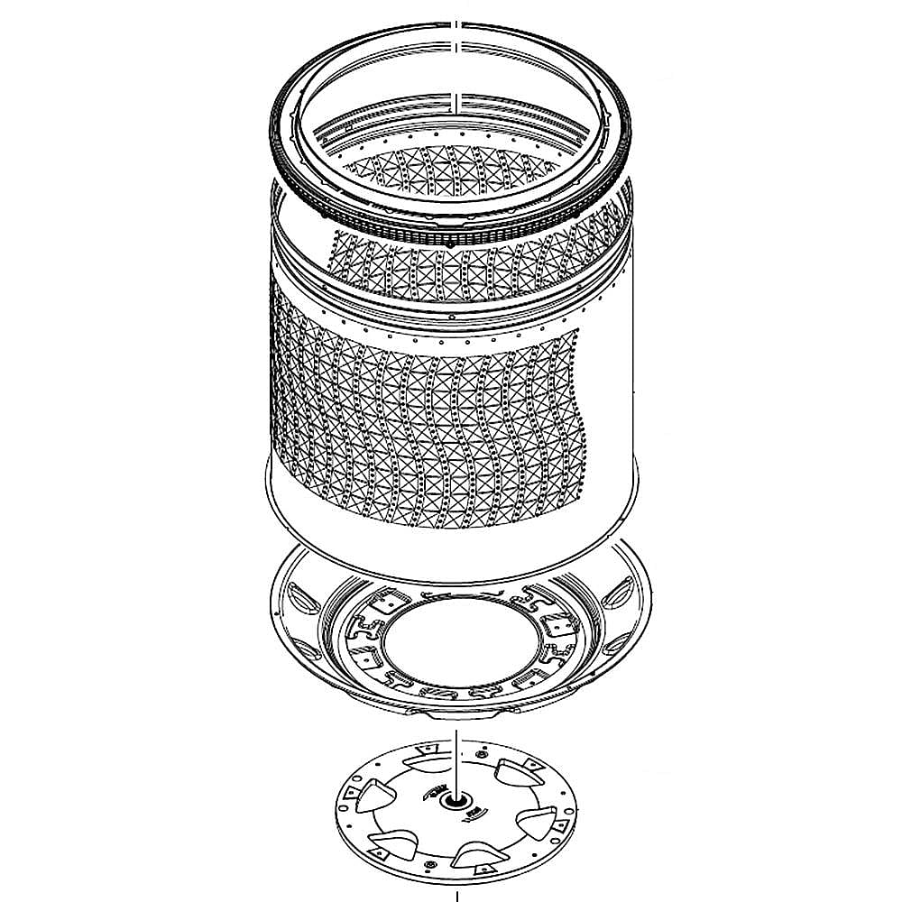 Part #dc97-18601C, Washer Spin Basket Assembly / 32.00 x 25.98 x 29.13