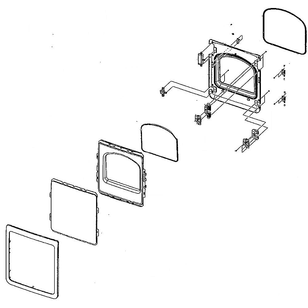 Part #dc97-18994A, Dryer Door Assembly (Replaces Dc97-17077A) / 30.47 x 21.93 x 7.48