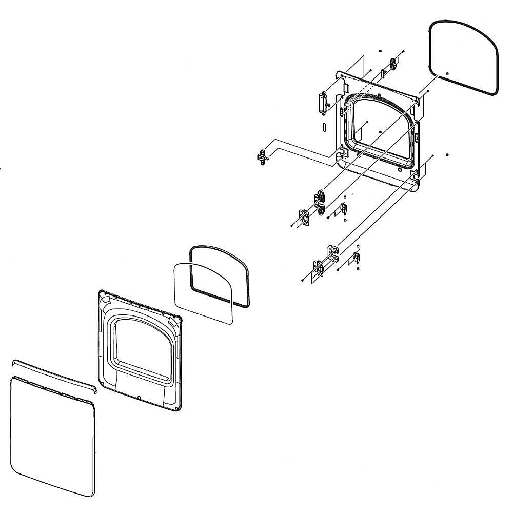 Samsung Part #dc97-18995D, Dryer Door Assembly