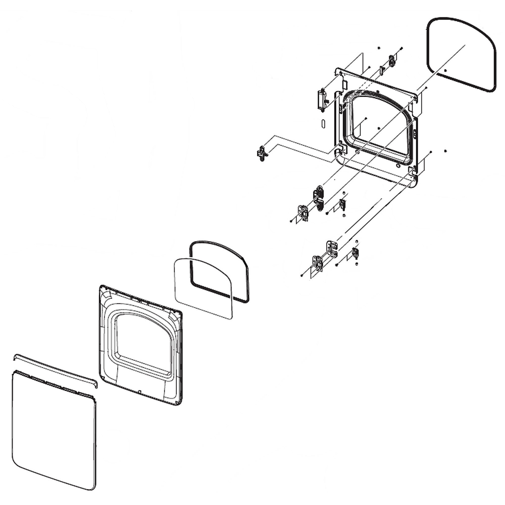 Samsung Part #dc97-18996B, Dryer Door Assembly