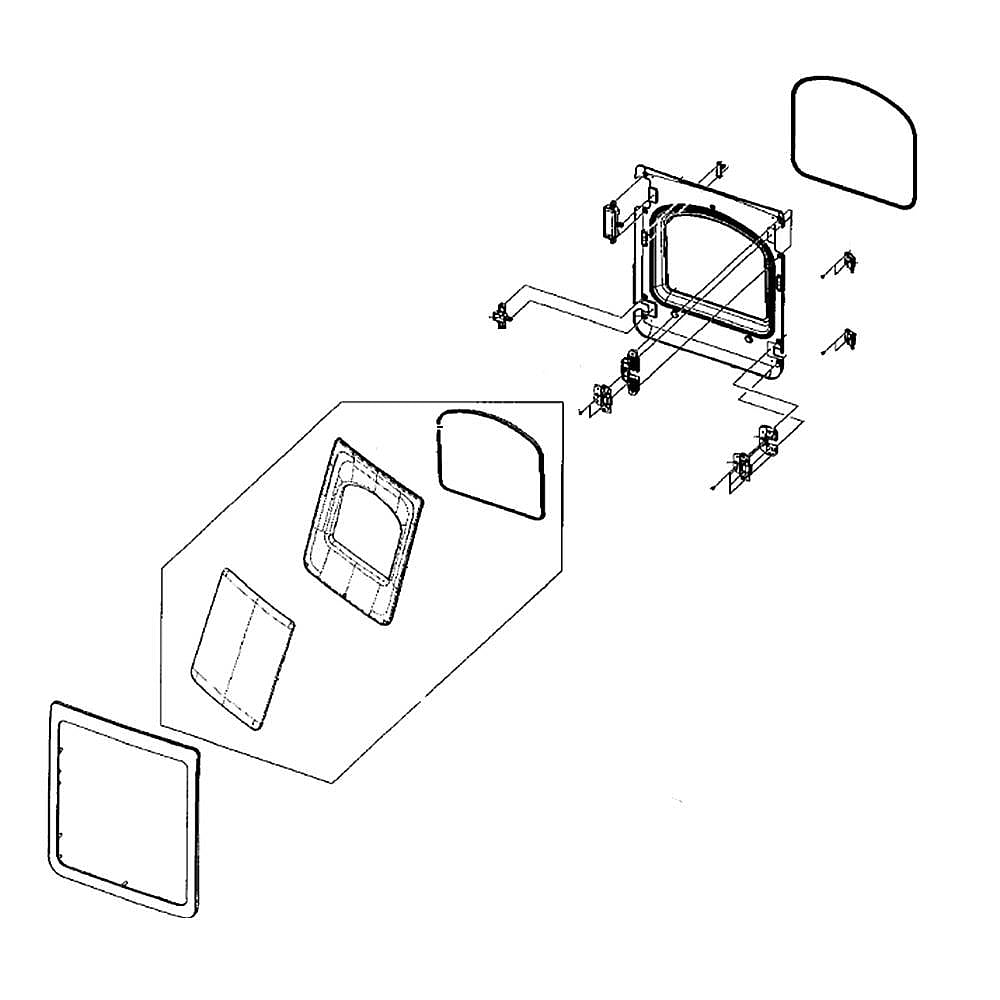 Part #dc97-19213A, Dryer Door Assembly