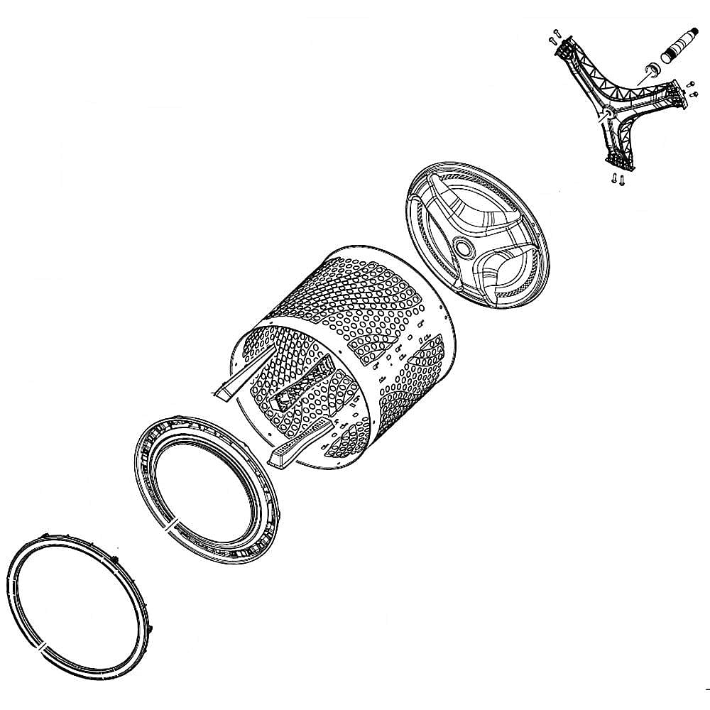 Part #dc97-19268A, Washer Spin Basket Assembly / 28.00 x 28.35 x 29.13