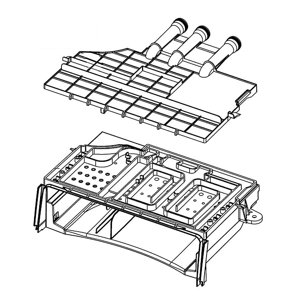 Part #dc97-19312A, Washer Dispenser Drawer Housing