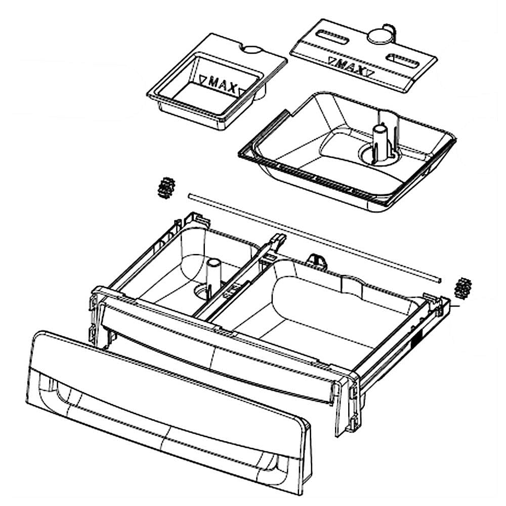 Part #dc97-19313Z, Washer Dispenser Drawer Assembly
