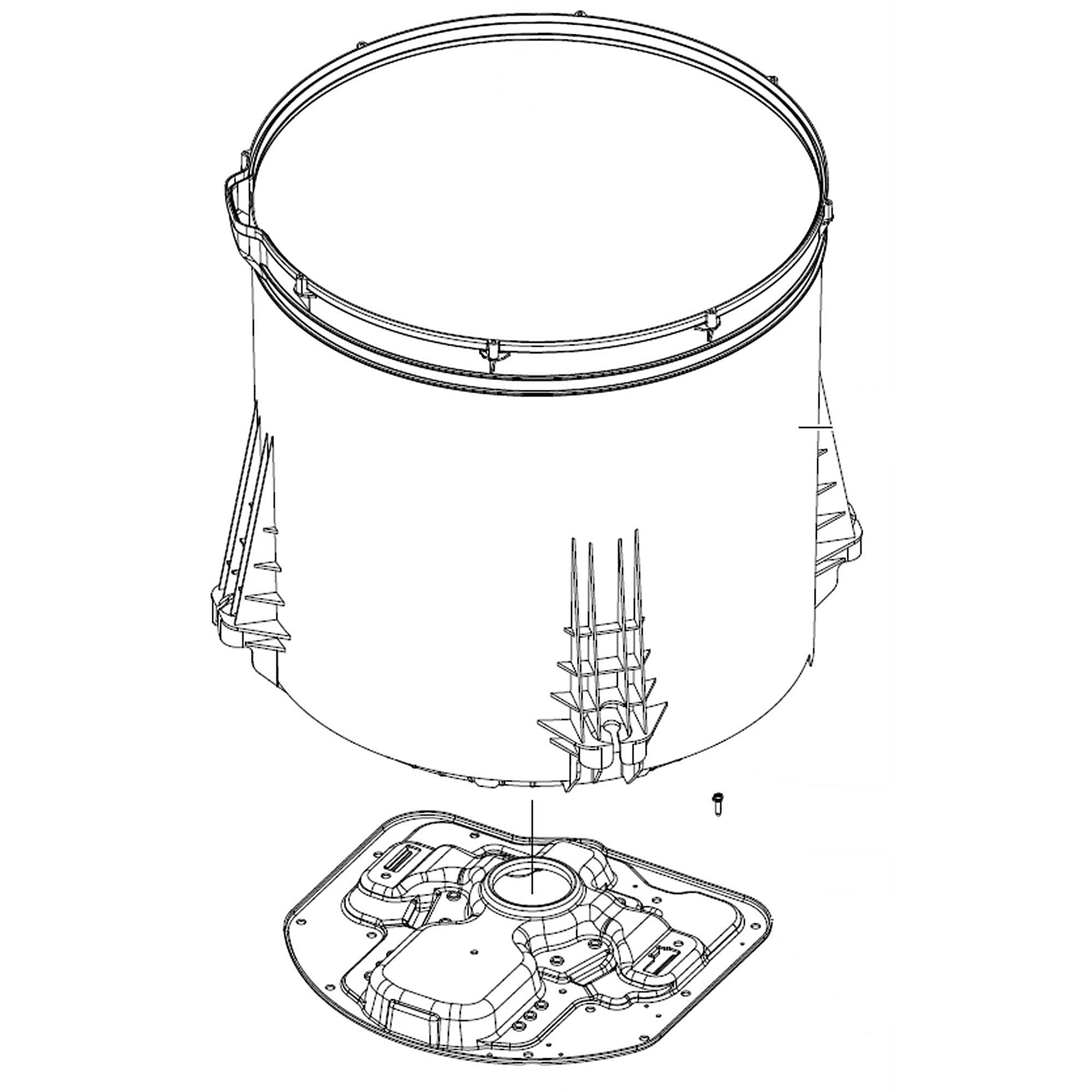 Samsung Part #dc97-19562N, Washer Outer Tub | 26.00 x 26.00 x 29.00