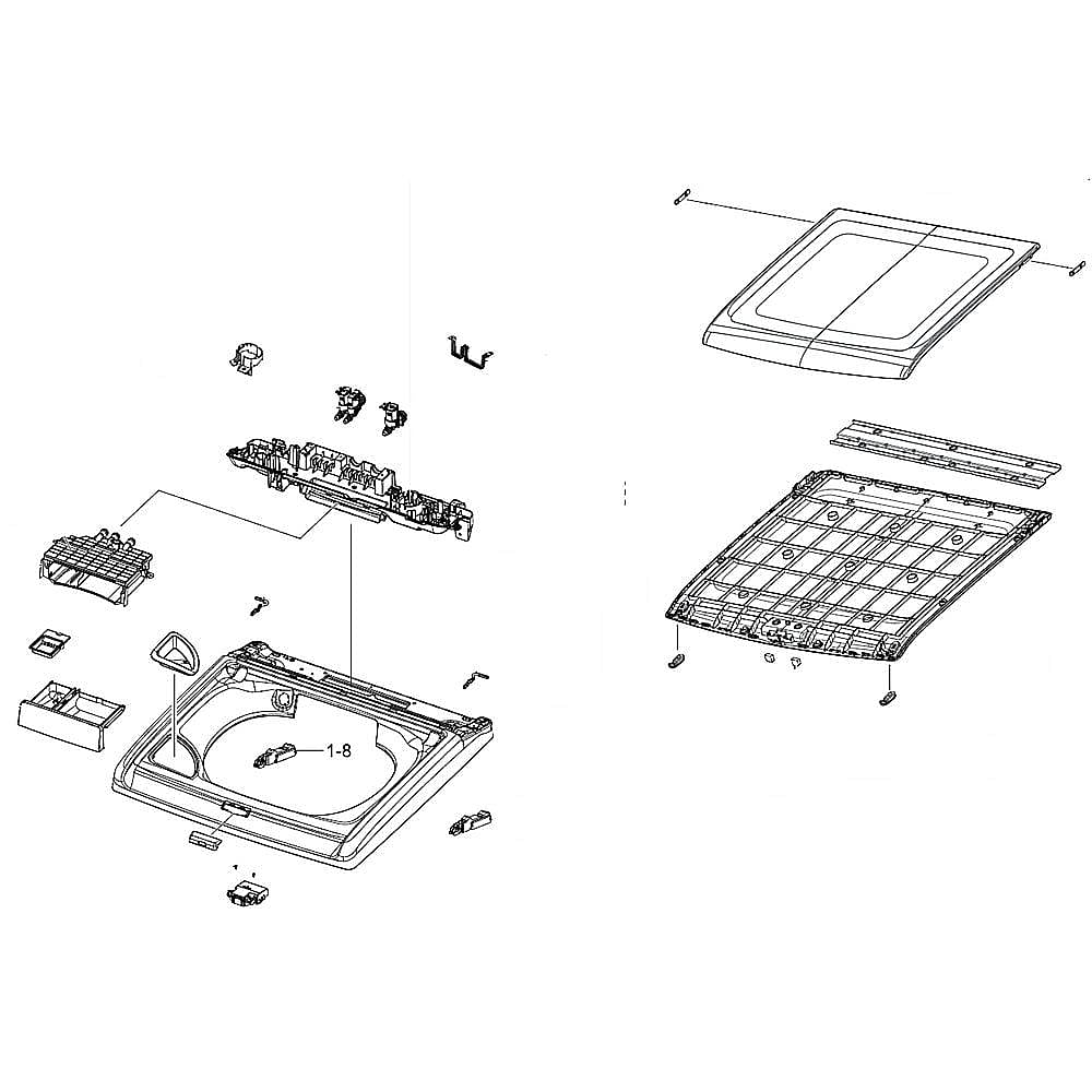 Samsung Part #dc97-19575A, Washer Top Panel Assembly