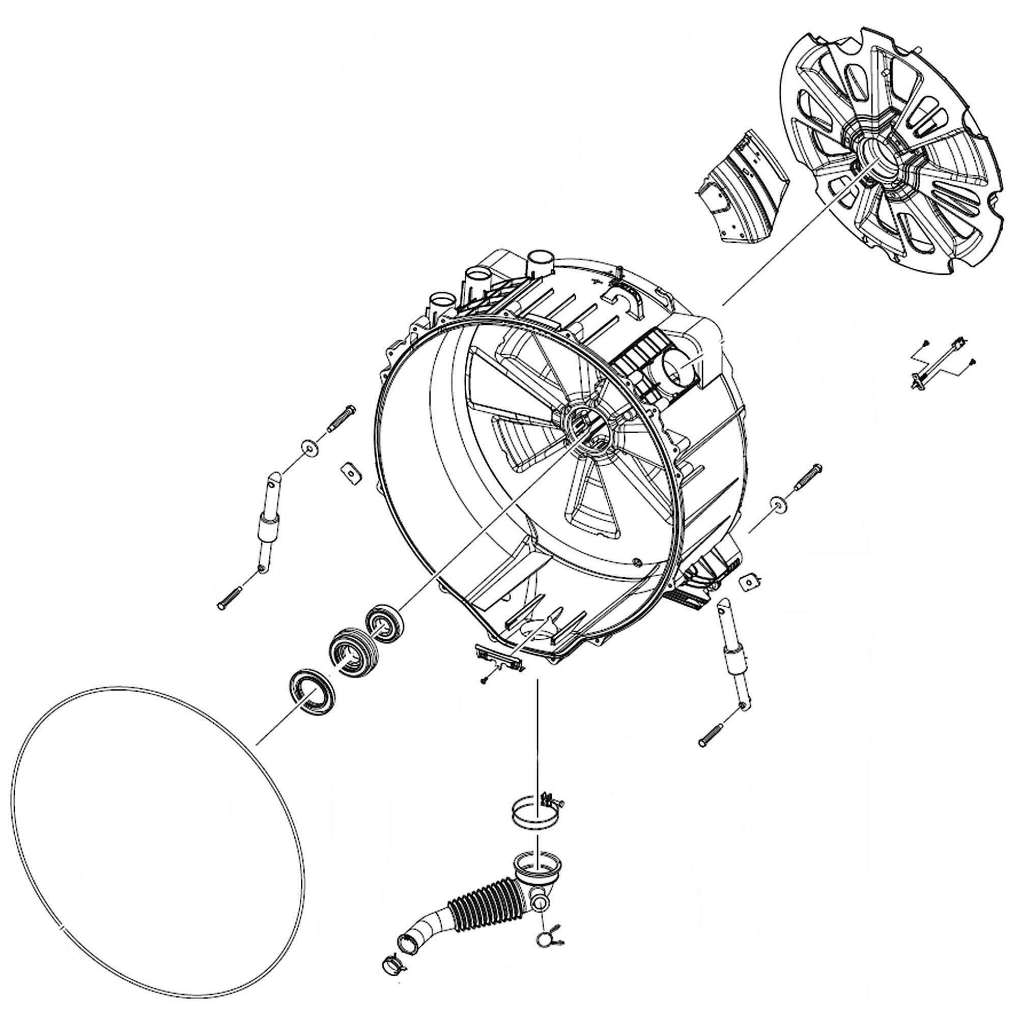 Part #dc97-19645C, Washer Outer Rear Tub Assembly