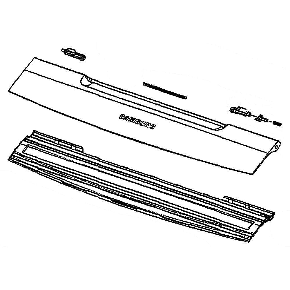 Samsung Part #dc97-20047A, Washer Dispenser Lid Assembly | 27.17 x 11.02 x 5.51