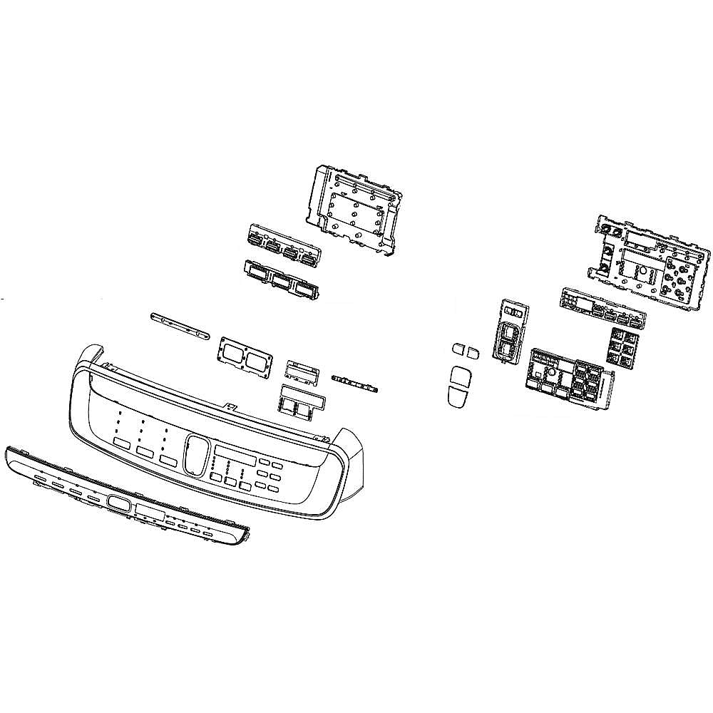 Samsung Part #dc97-20095B, Washer Control Panel Assembly | 27.17 x 7.87 x 1.97