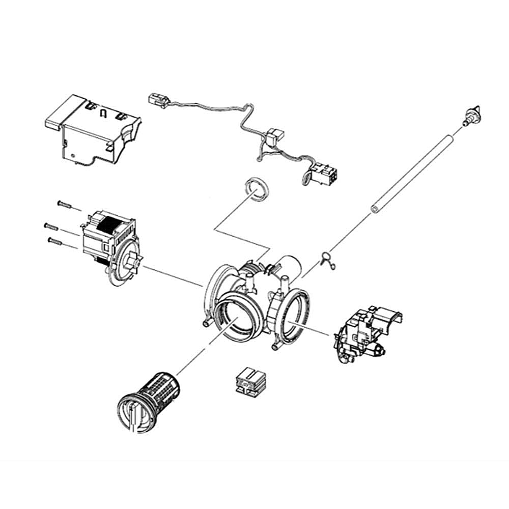 Part #dc97-20620A, Samsung Washer Drain Pump Assembly