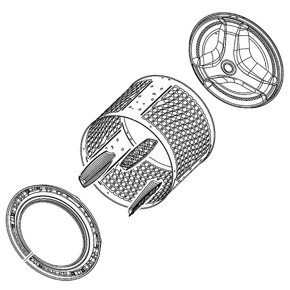 Part #dc97-21456A, Washer Spin Basket Assembly / 25.20 x 25.20 x 29.53