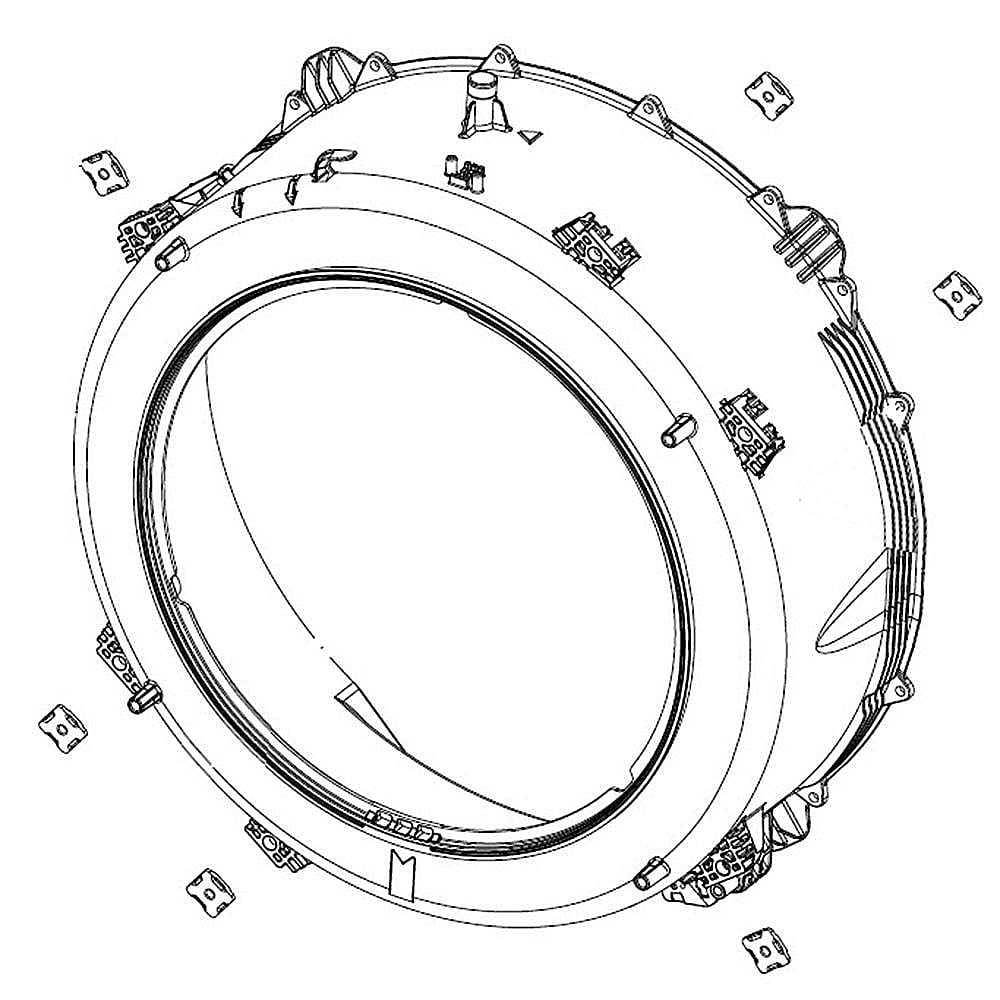 Part #dc97-21466A, Washer Outer Front Tub / 25.00 x 31.50 x 16.54