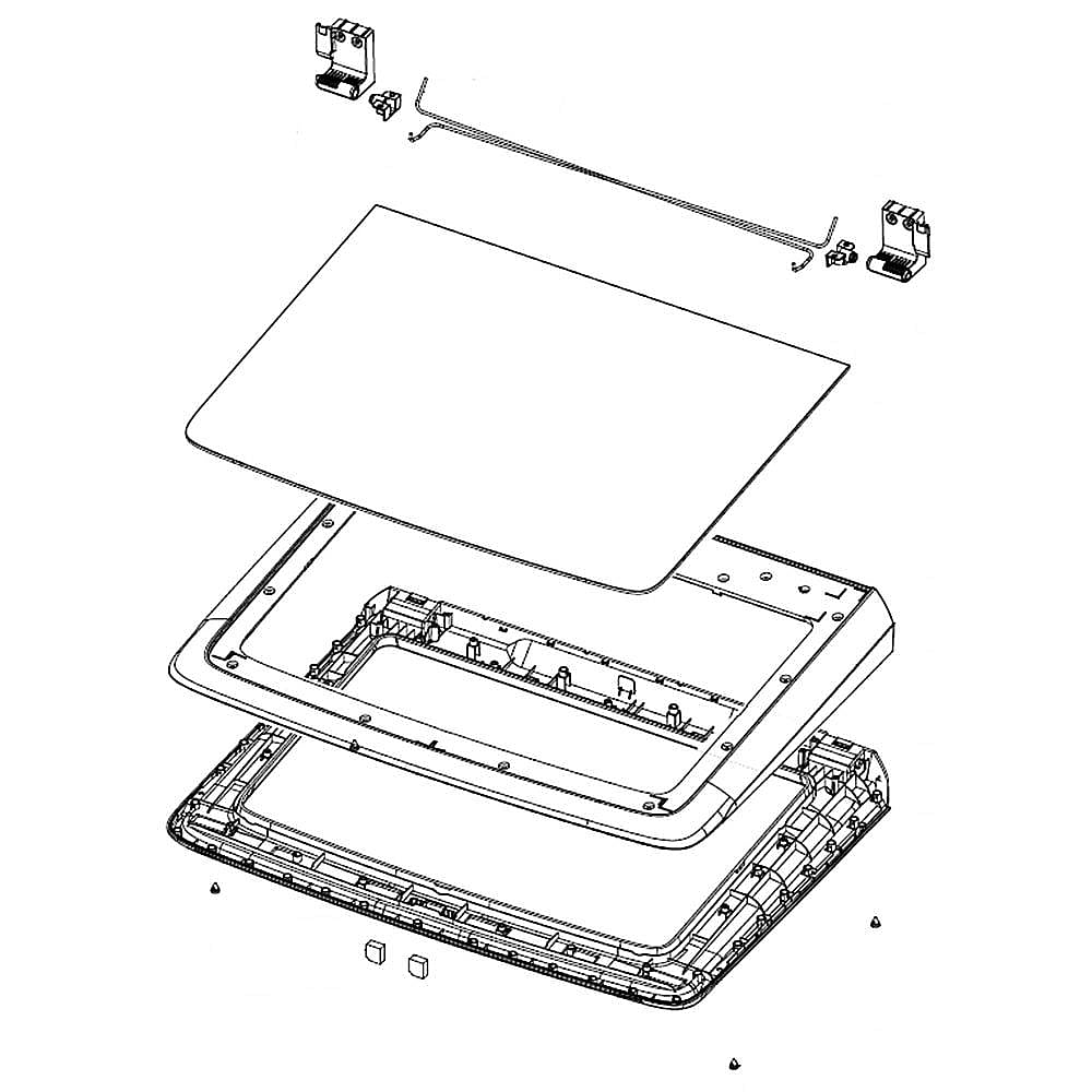 Photo of Samsung Part #dc97-21510C, Washer Lid Assembly (Black) from Repair Parts Direct