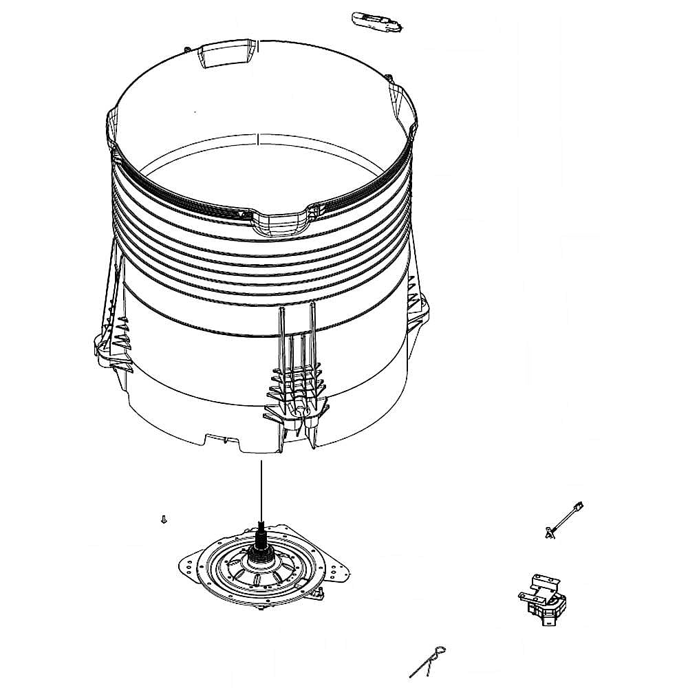 Part #dc97-21556A, Assy Semi Tub Outer