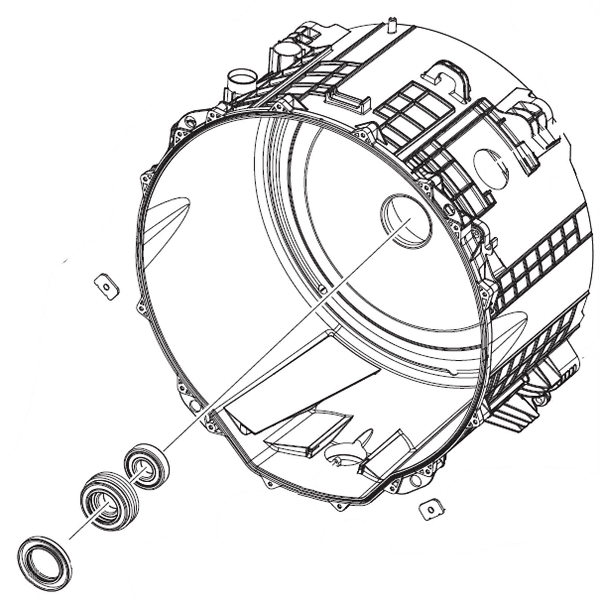 Part #dc97-21739D, Samsung Assembly Semi Tub Back;wv9900M, wv60M9900Av/a