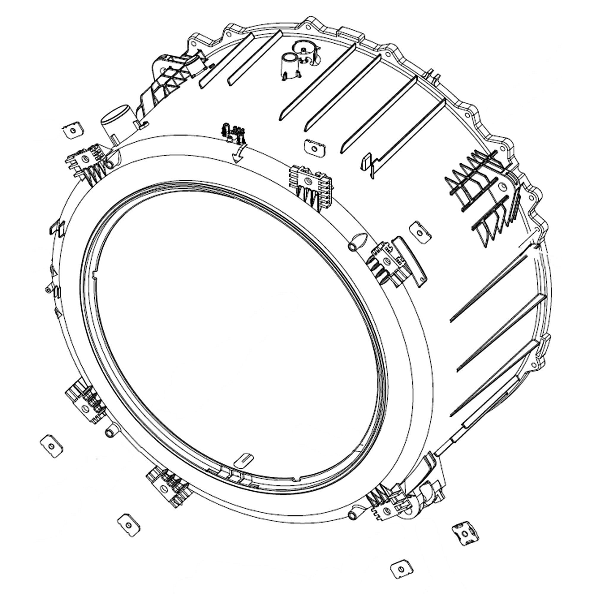 Part #dc97-21945C, Samsung Washer Outer Front Tub