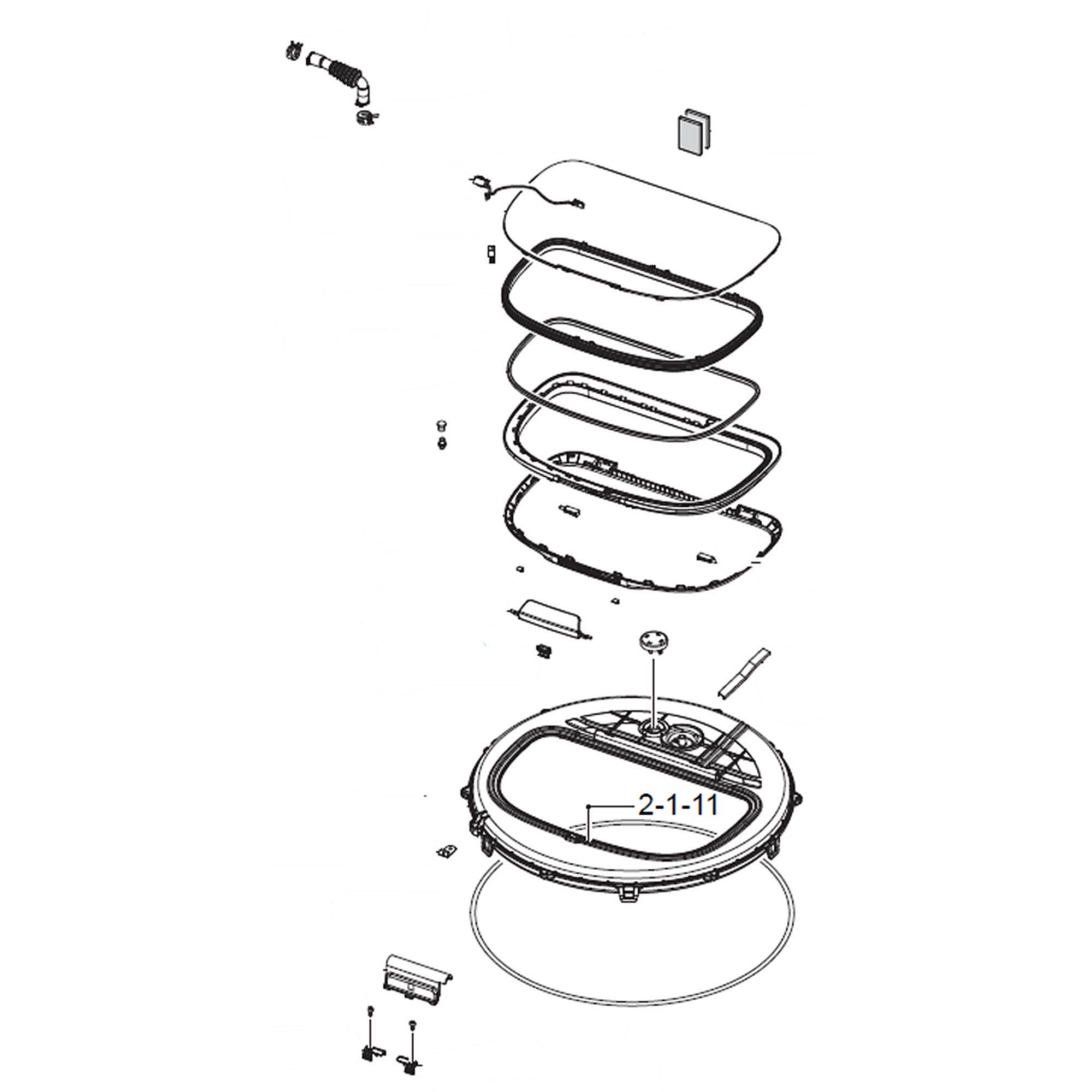Part #dc97-21952B, Samsung Assembly Cover Tub;wv9900A, wv60A9900Av/a5