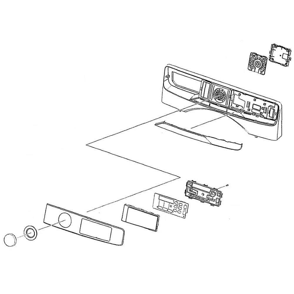 Part #dc97-22462F, Washer Control Panel Assembly (Replaces Dc97-21464F)