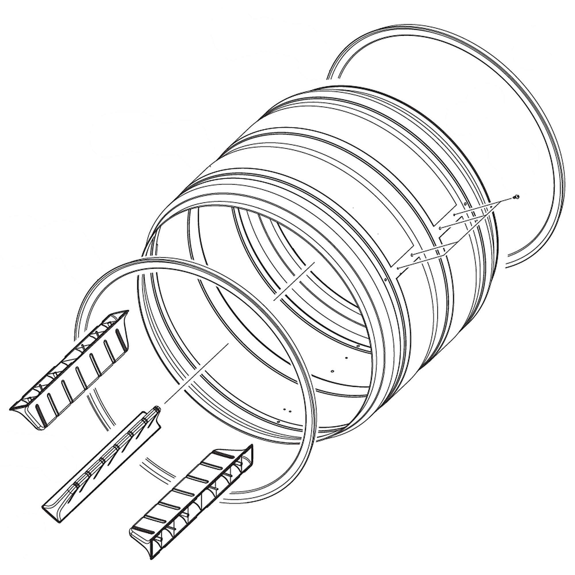 Part #dc97-23529C, Dryer Drum And Baffle Assembly (Replaces Dc97-14849L)