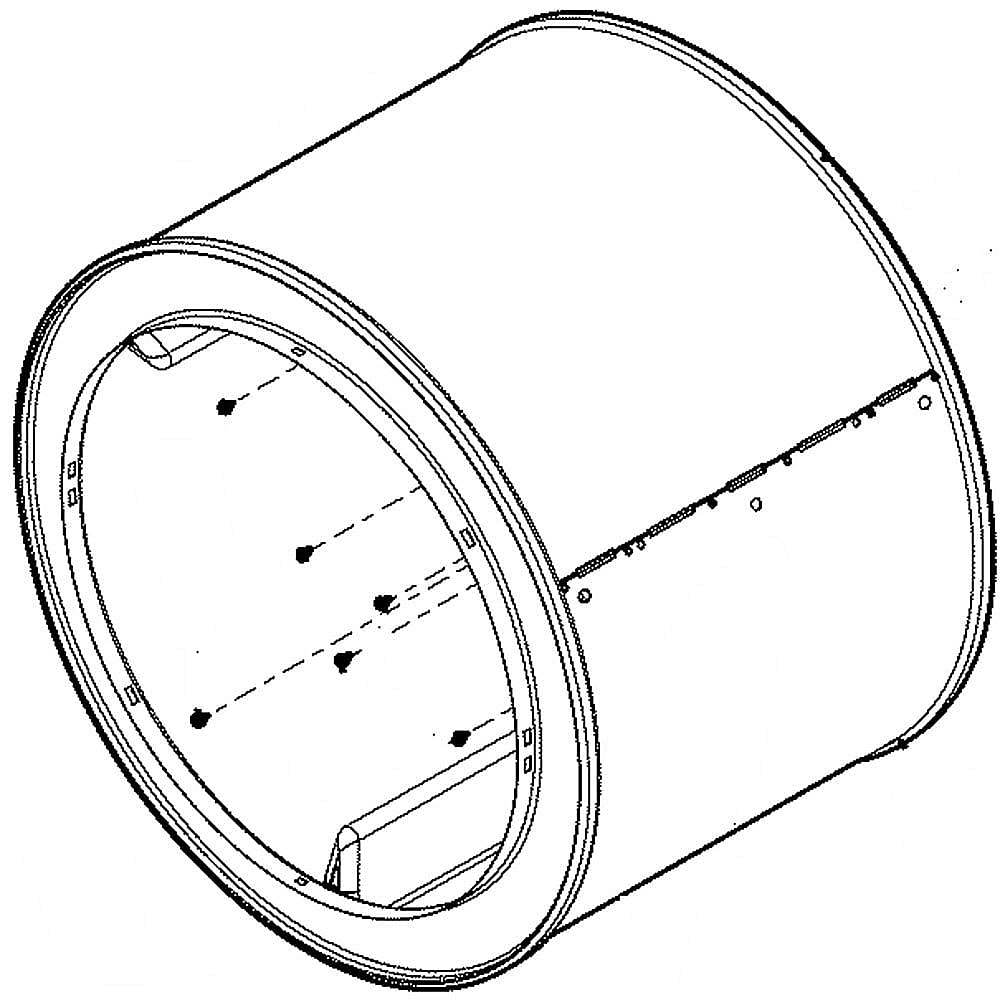 Kenmore Part #134122546, Drum | 28.00 x 27.50 x 25.00