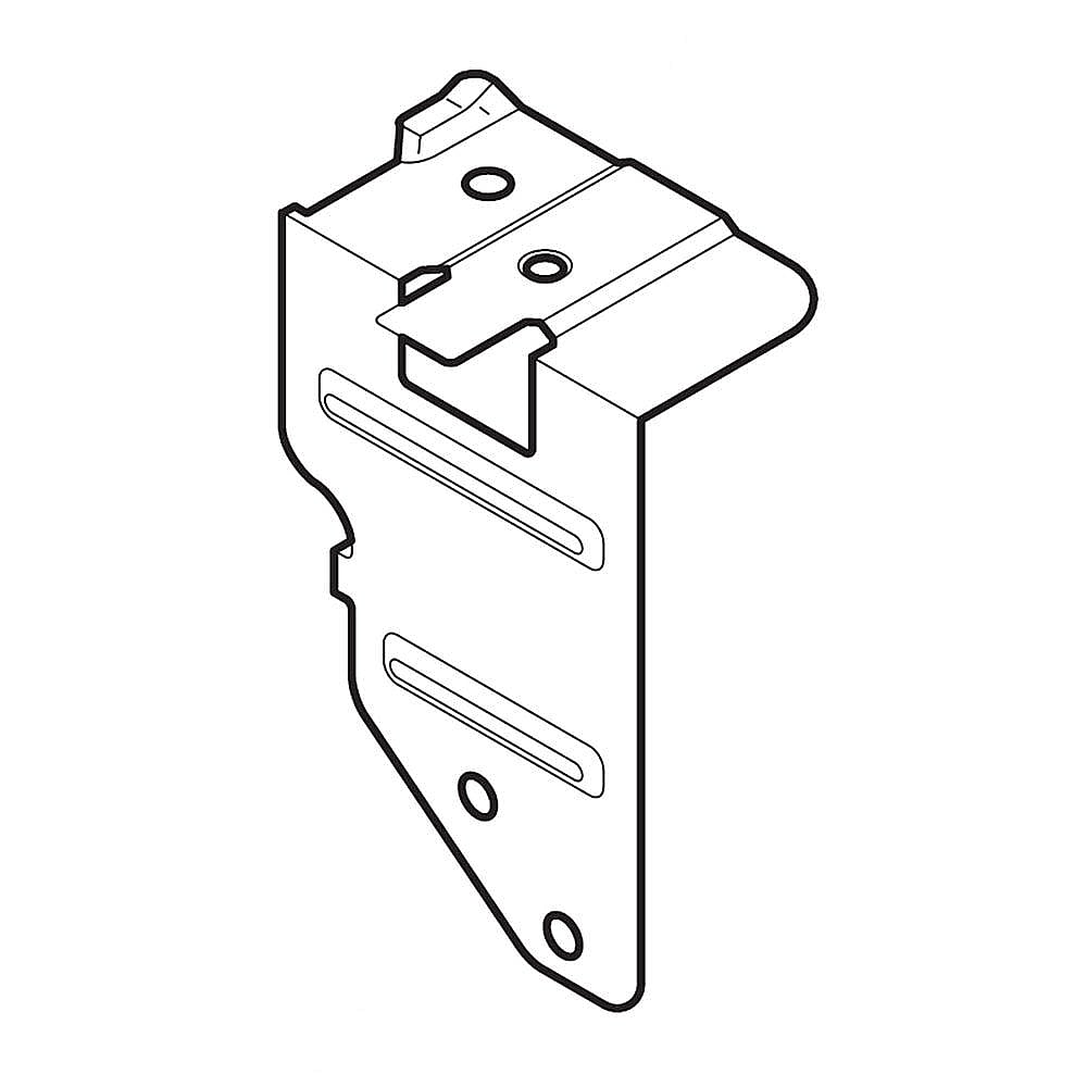 Part #134710900, White-Westinghouse Dryer Control Panel Mounting Bracket, Left / 4.05 x 2.15 x 1.65