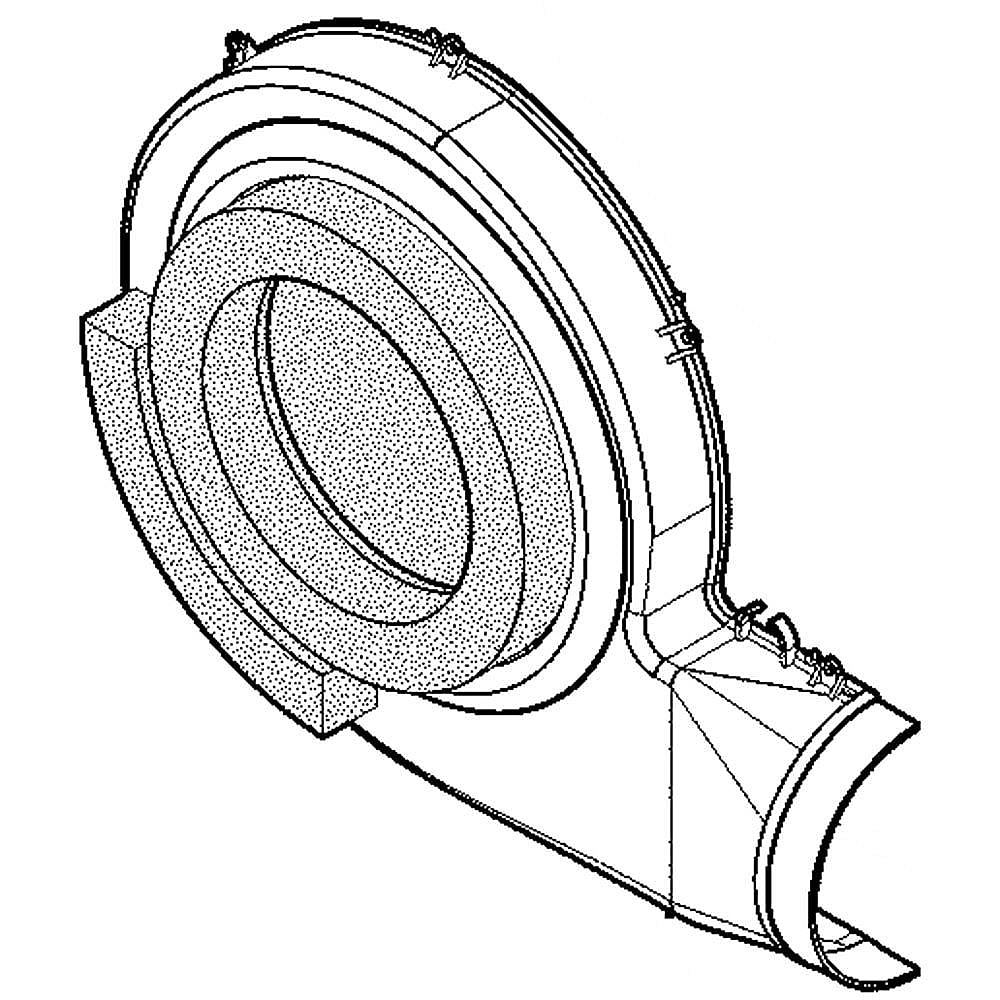 Part #5304515916, Laundry Center Dryer Blower Housing, Front / 13.65 x 10.95 x 2.85