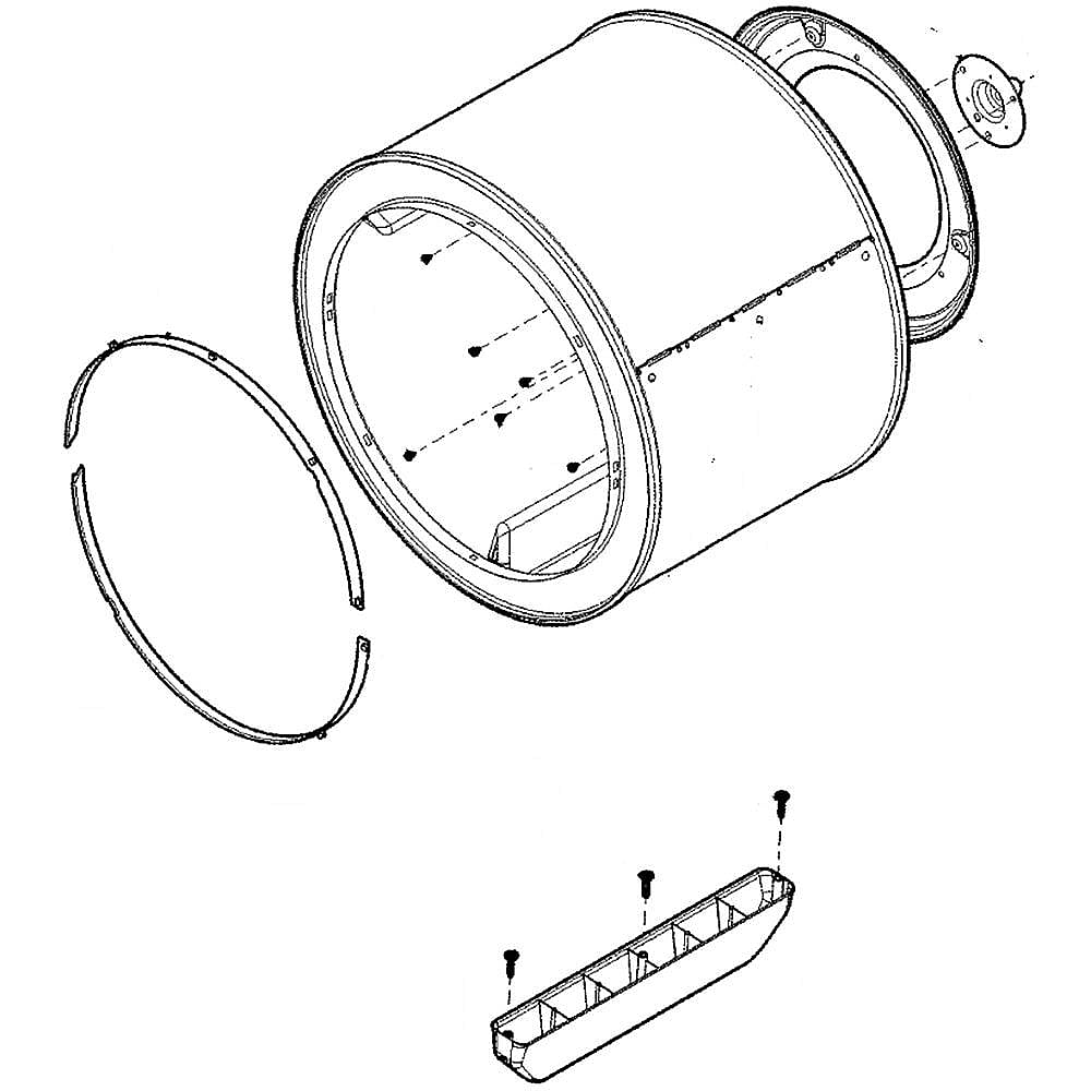 Part #5304517316, Dryer Drum Assembly