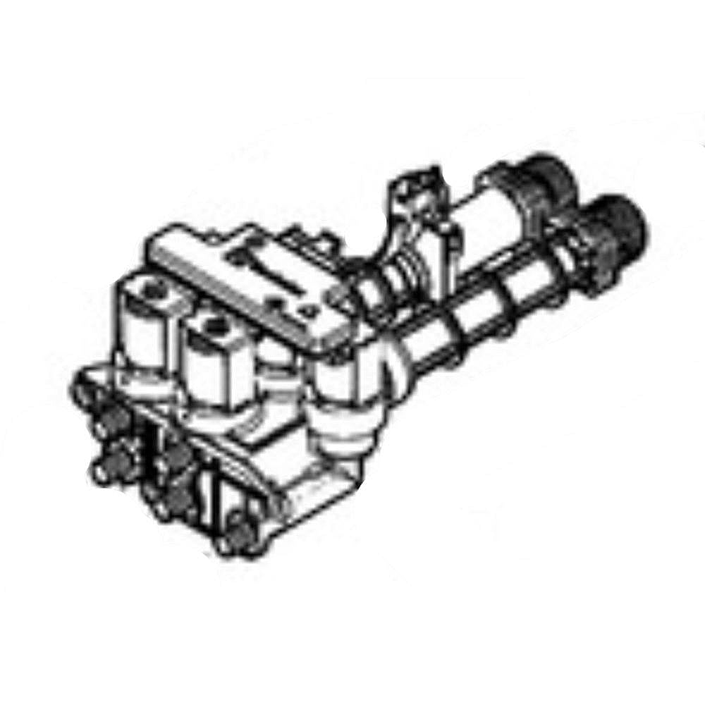 Part #5304528029, Frigidaire Washer Water Inlet Valve Assembly (Replaces 5304514790) / 11.80 x 7.60 x 4.40