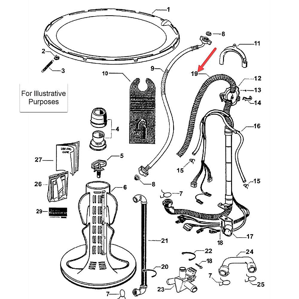 Part #421896P, Fisher & Paykel Hose Assembly