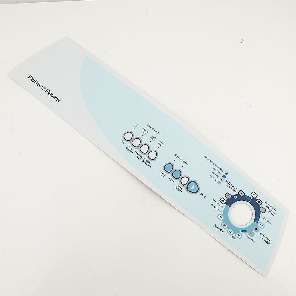 Part #427582P, Fisher & Paykel Dryer Control Overlay / 25.00 x 5.40 x 0.10