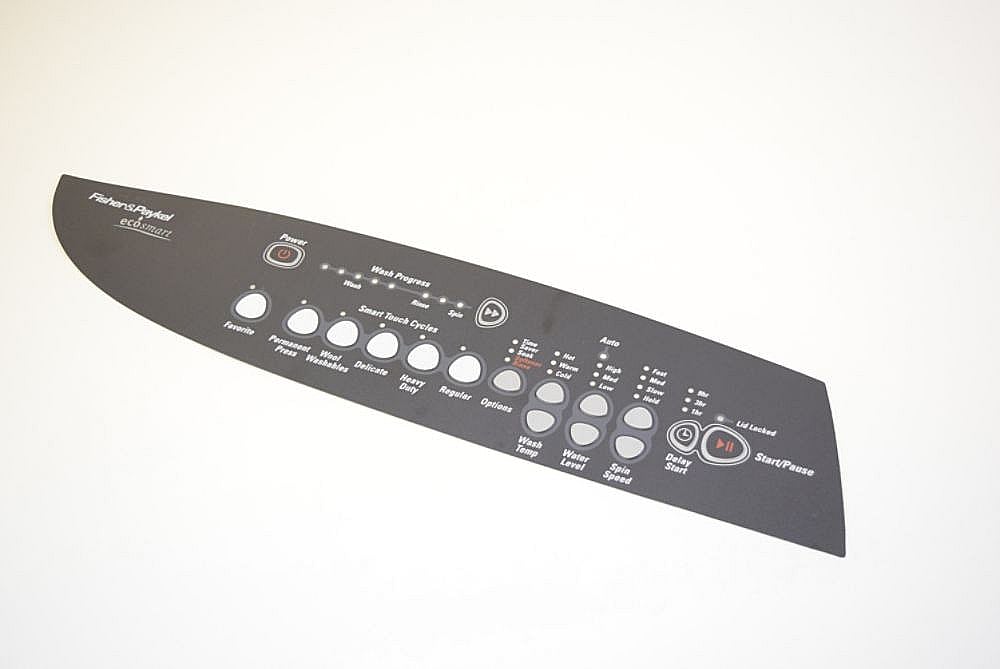 Part #478123, Fisher & Paykel Washer Control Overlay